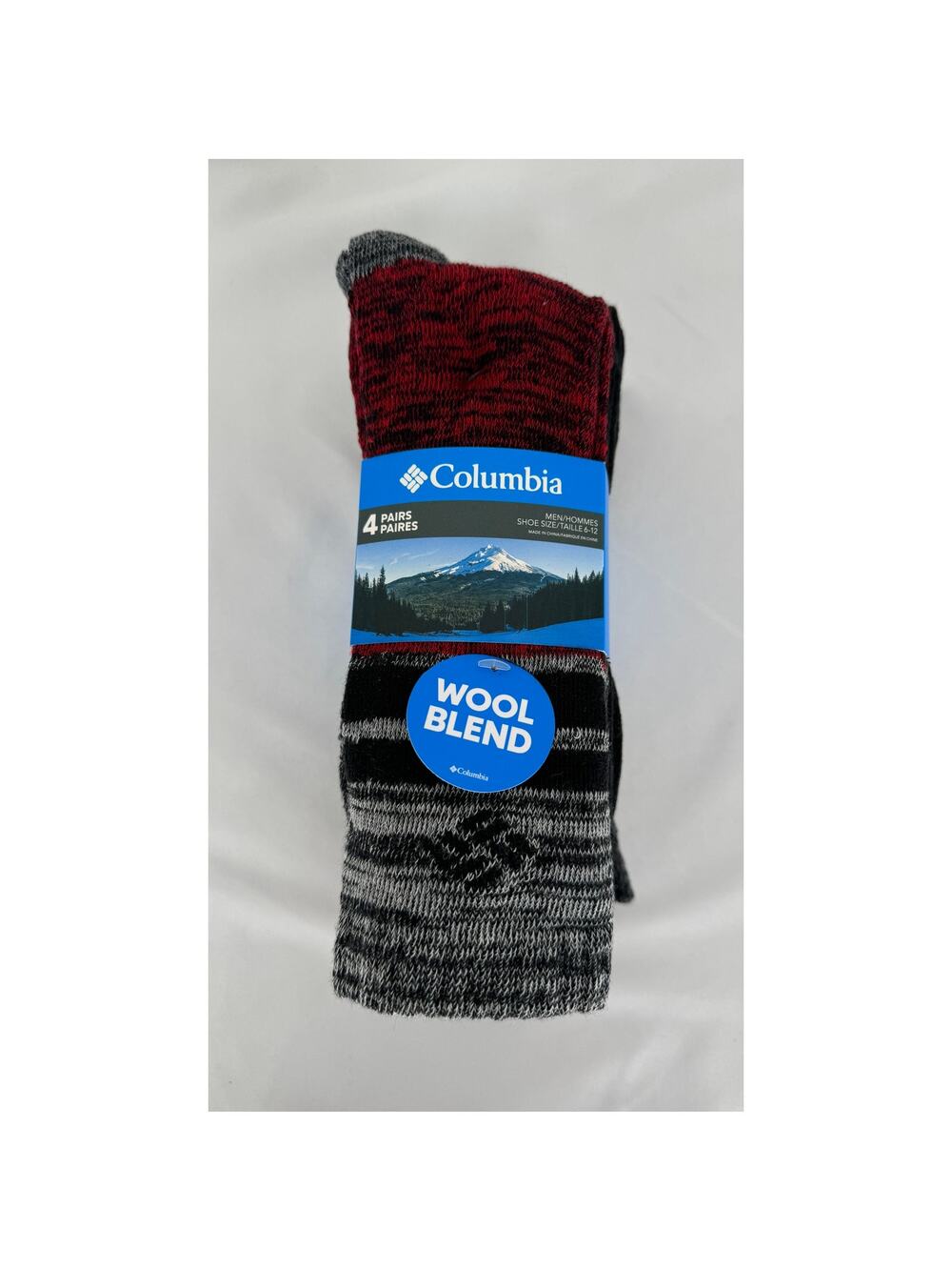 Columbia Mens Wool Blend Crew Mi-chaussettes Socks Size 6-12 4 Pair New